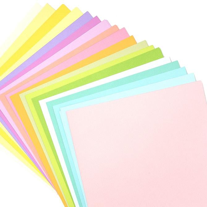 SPRING VARIETY PACK_60 sheets_textured cardstock_20 colors__American Crafts_376993_fan