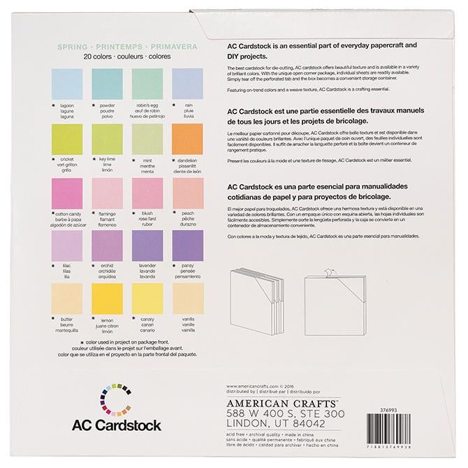 SPRING Cardstock Variety Pack – 80 lb American Crafts Scrapbook Paper ...