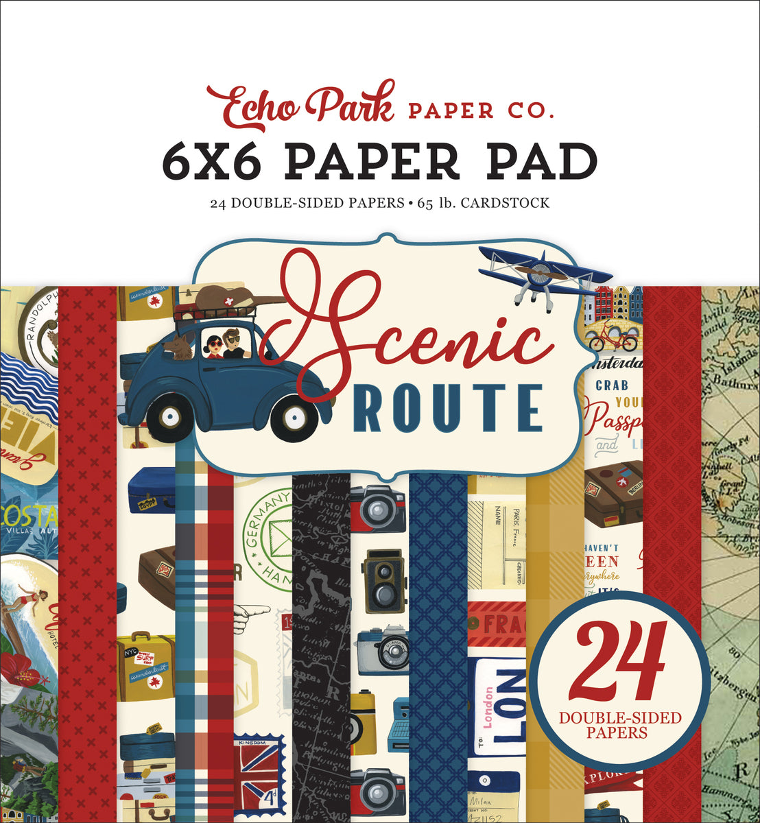 Scenic Route - 6x6 paper pad with 24 double-sided sheets - Echo Park Paper