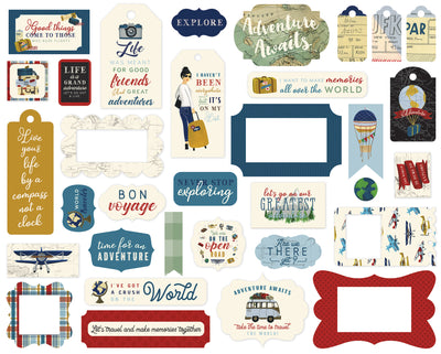 Scenic Route Frames & Tags Die Cut Cardstock Pack.  Pack includes 33 different die-cut shapes ready to embellish any project.