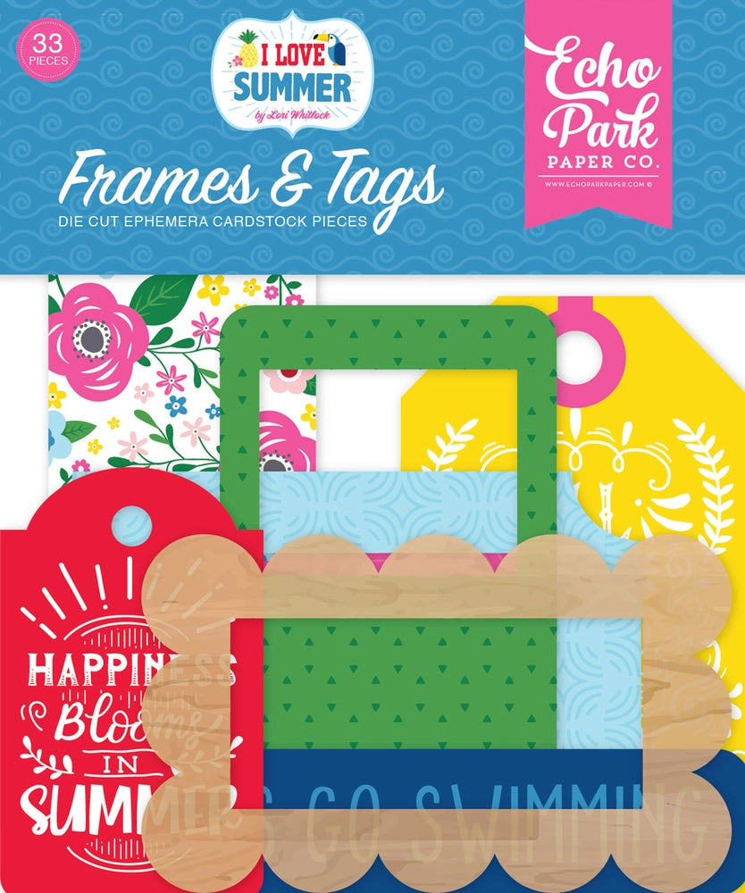 I Love Summer Frames and Tags Ephemera Die Cut Cardstock Pack.