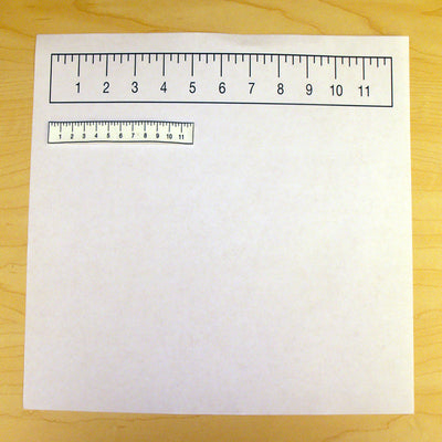 Comparative size of ruler after shrinking with Grafix Shrink Film