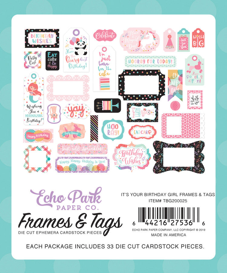 IT'S YOUR BIRTHDAY GIRL Frames & Tags - Echo Park