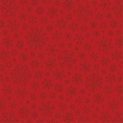 Side B - dark red snowflakes on a red background