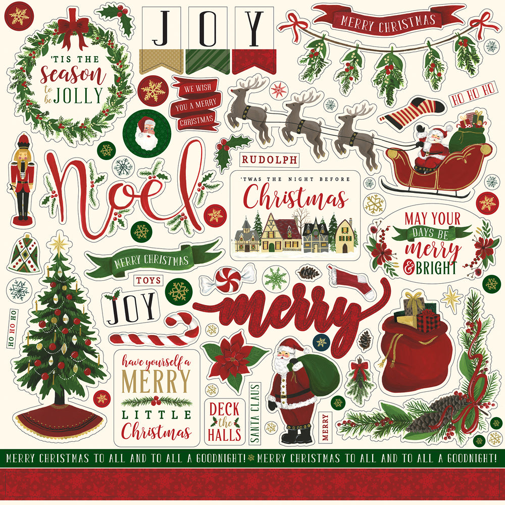 12x12 Element Sticker for NIGHT BEFORE CHRISTMAS  Vol. 1 Collection Kit by Echo Park Paper Co.