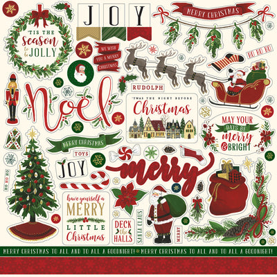 12x12 Element Sticker for NIGHT BEFORE CHRISTMAS  Vol. 1 Collection Kit by Echo Park Paper Co.