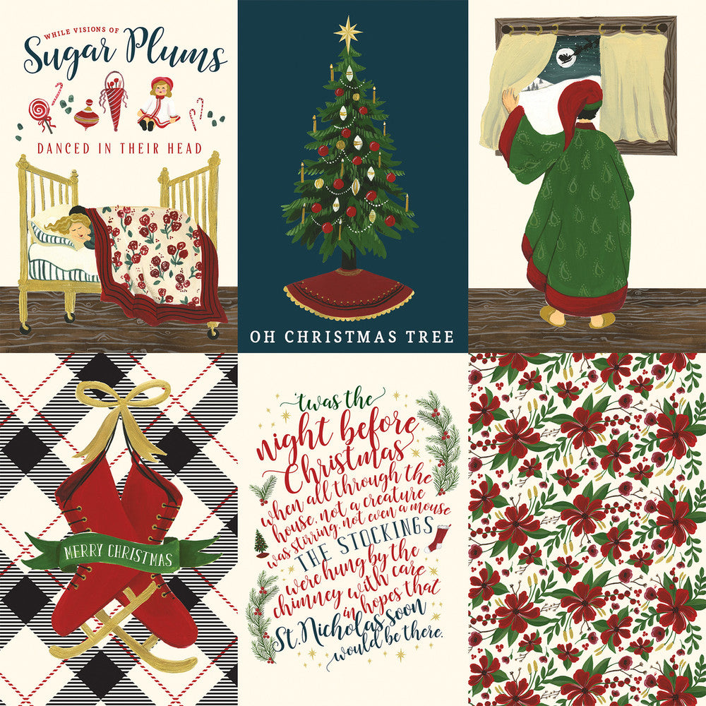 THE NIGHT BEFORE CHRISTMAS VERTICAL 4X6 JOURNALING CARDS - 12x12 Double-Sided Patterned Paper - Echo Park