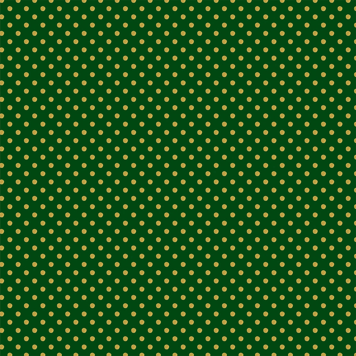 Side B - gold polka dots on a forest green background
