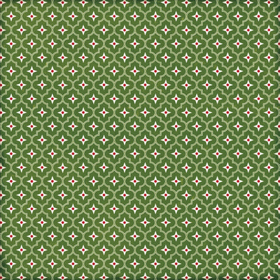  Side B - green Christmas trellis with red dots in the centers