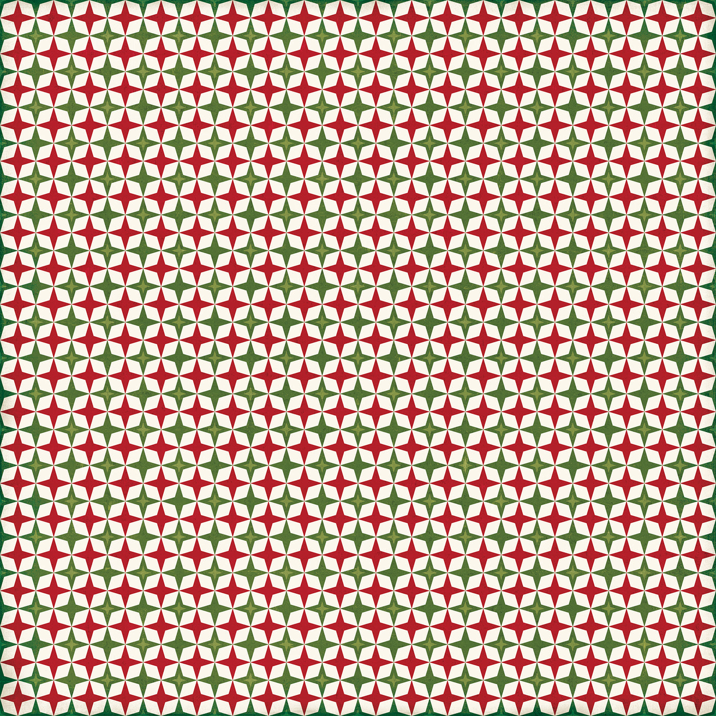 Side B - red, green, and off-white, geometric diamond pattern