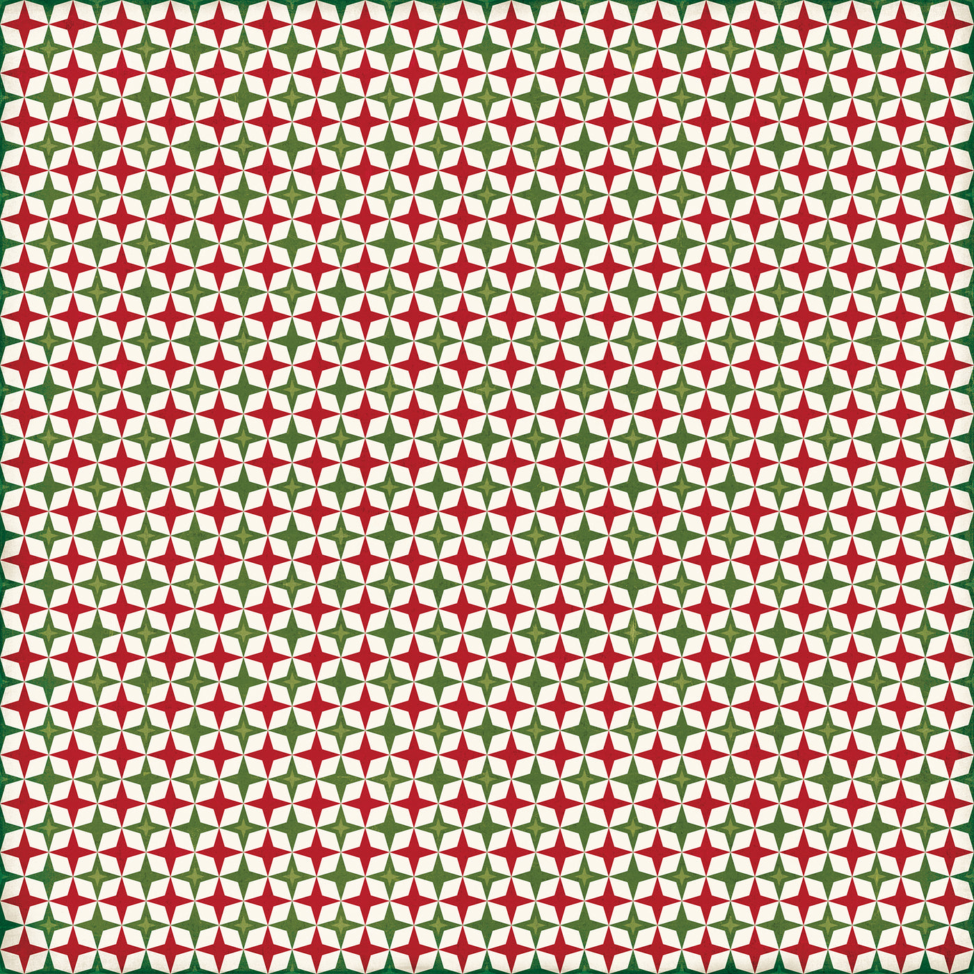 Side B - red, green, and off-white, geometric diamond pattern