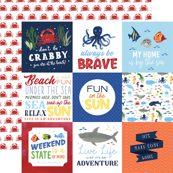 UNDER SEA ADVENTURES 4X4 JOURNALING CARDS - 12x12 Double-Sided Patterned Paper - Echo Park
