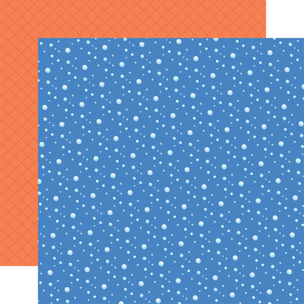 (Side A - water bubbles on a blue background, Side B - dark orange lattice on an orange background)