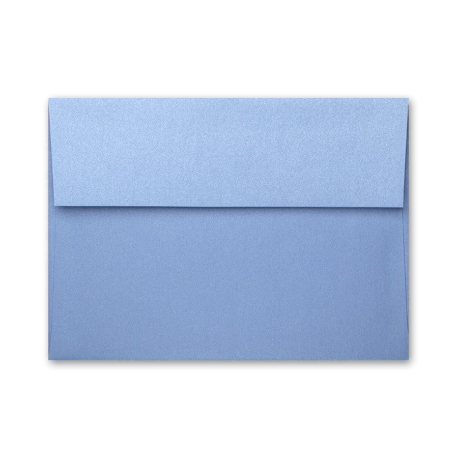 VISTA Stardream Envelope: A blue square-flap invitation style envelope with a mica coated metallic finish