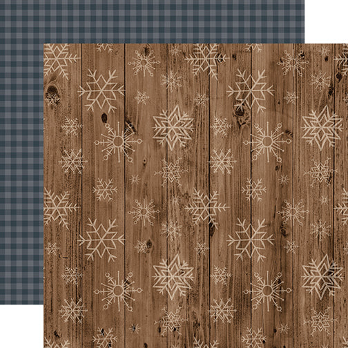 Wooden Snowflakes - double-sided 12x12 cardstock from Warm & Cozy Collection by Echo Park Paper Co.