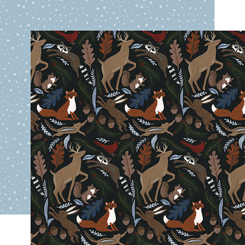 Cozy Animals - double-sided 12x12 cardstock from Warm & Cozy Collection by Echo Park Paper Co.