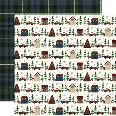 Cabin Village - double-sided 12x12 cardstock from Warm & Cozy Collection by Echo Park Paper Co.
