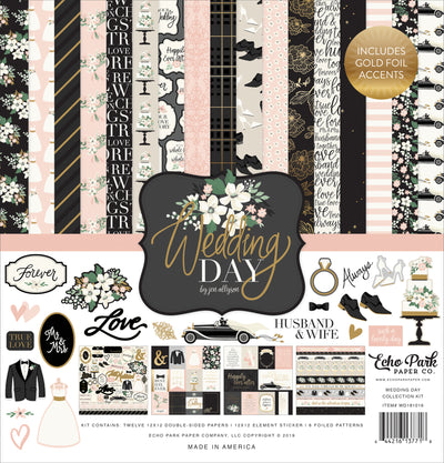 Twelve double-sided 12x12 patterned papers with a wedding theme. Includes 12x12 element sticker sheet. Archival quality and acid-free.
