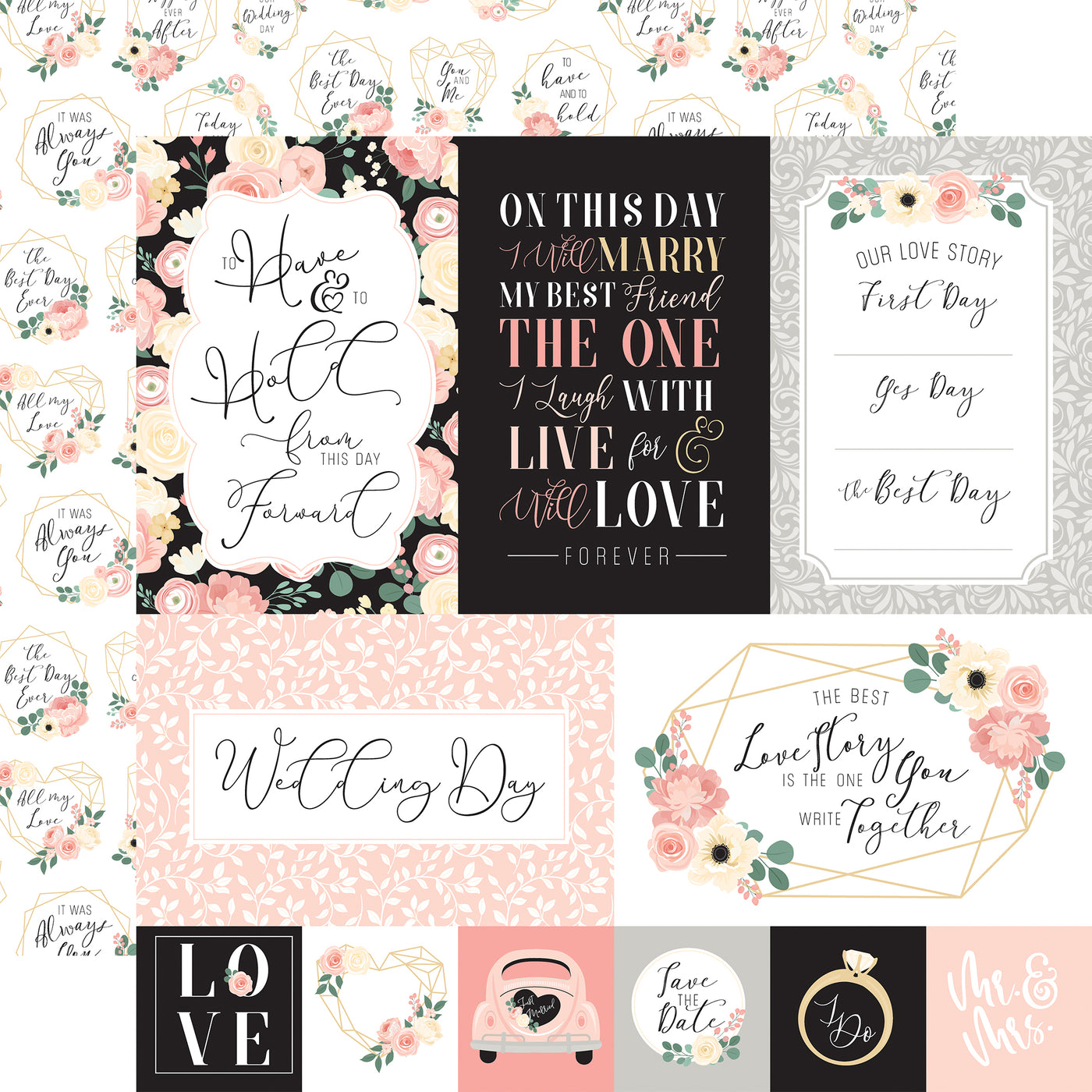 Our Wedding Element Stickers - Echo Park