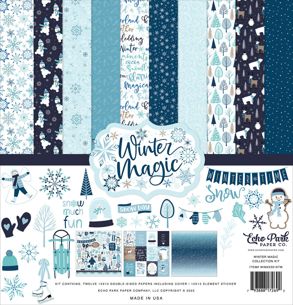 Winter Magic 12x12 collection kit and element sticker from Echo Park Paper