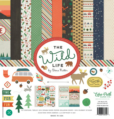 The Wild Life - 12x12 collection kit with camping theme by Echo Park Paper