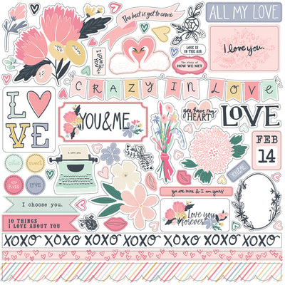 12x12 Element Sticker Sheet from YOU & ME Collection Kit by Echo Park Paper Co.