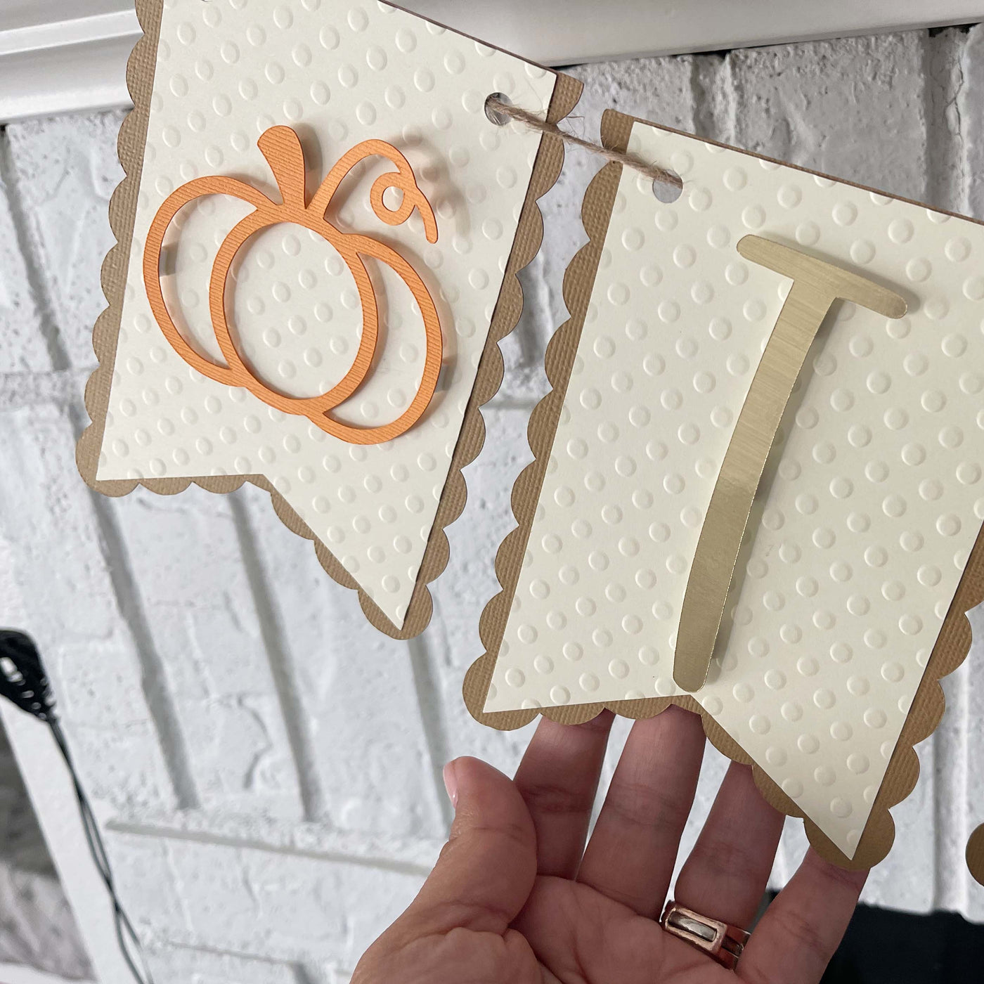 DIY Thanksgiving banner made of cardtsock