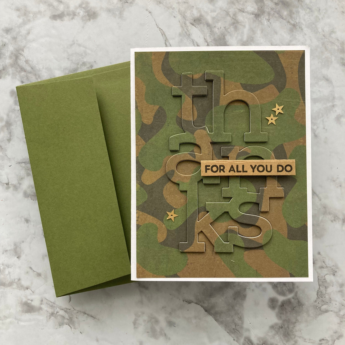handmade card featuring CAMO - 12x12 Double-Sided Patterned Cardstock - Crate Paper