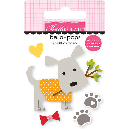 This adorable little pup Bella-pop is perfect for cardmaking, scrapbook pages, journals, tags, and more.