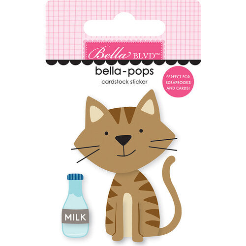 This adorable little tabby cat Bella-pop is perfect for cardmaking, scrapbook pages, journals, tags, and more.