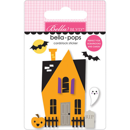 Haunted House Bella-pops sticker, a fun embellishment for craft projects by Bella Blvd.