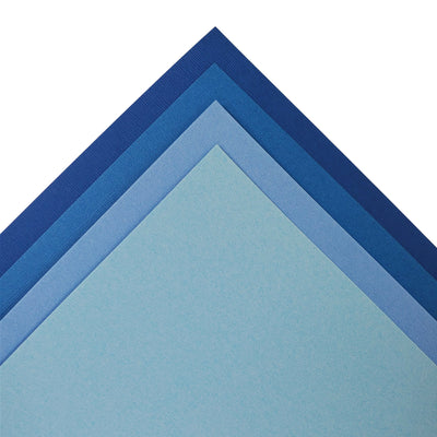 The Blue monochromatic assortment includes three (3) each of four (4) shades of blue colors of Bazzill textured cardstock.