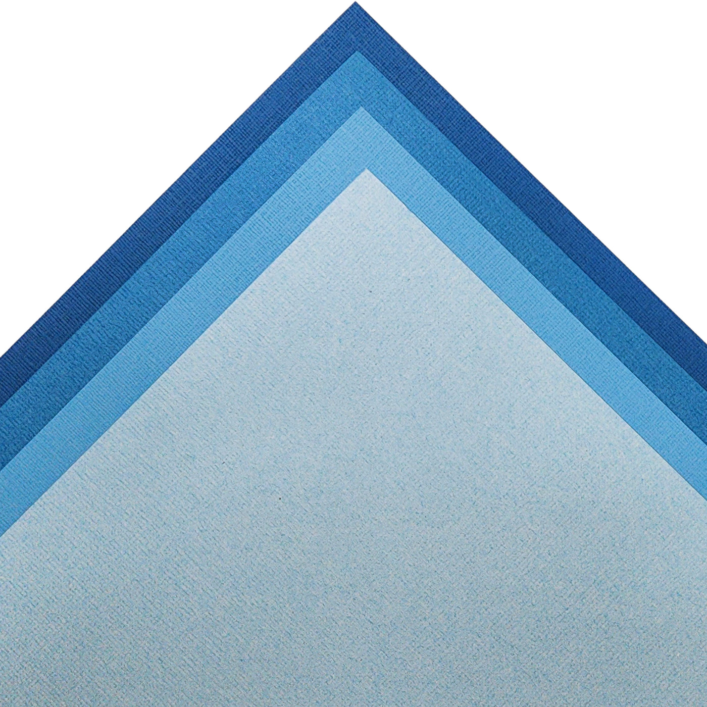 The Bright Blue monochromatic assortment includes three (3) each of four (4) shades of blue colors of Bazzill textured cardstock.