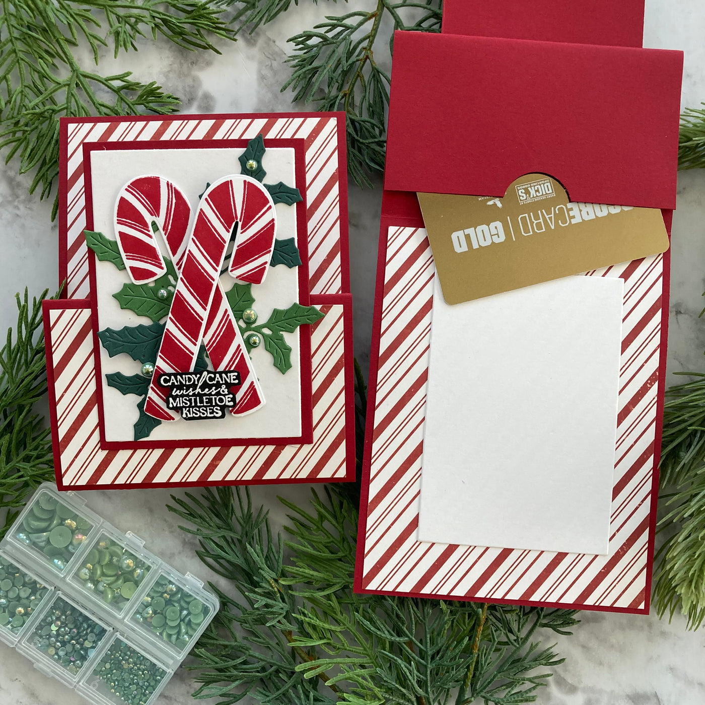 handmade Christmas card with Bazzill Card Shoppe in Peppermint