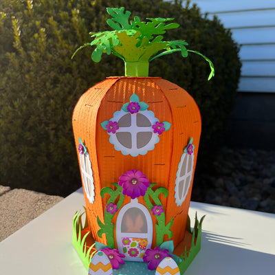 Easter Bunny House using American Crafts cardstock in Carrot