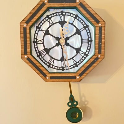 dimensional paper clock using real balsa wood paper