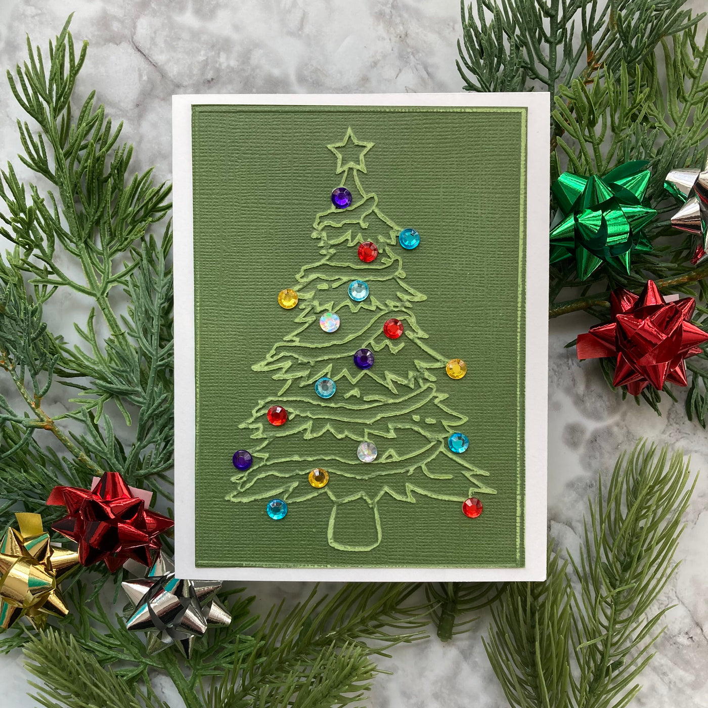 handmade Christmas card featuring Core'dnations sandable cardstock