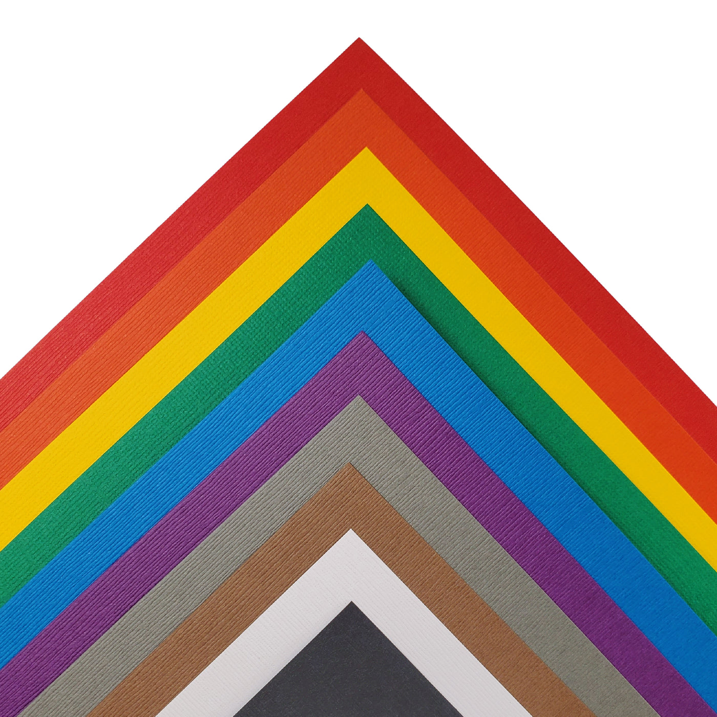 Classic Rainbow assortment includes one (1) each of ten (10) bright, rainbow colors of Bazzill textured cardstock.