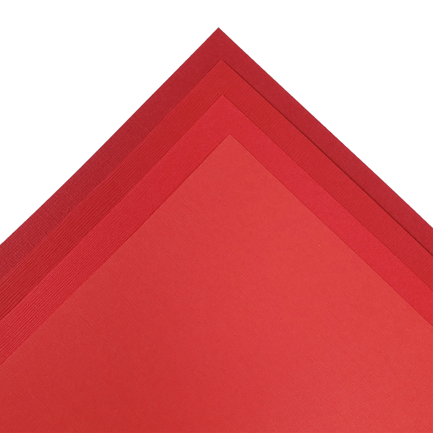 The Dark Red monochromatic assortment includes three (3) each of four (4) shades of red colors of Bazzill textured cardstock.