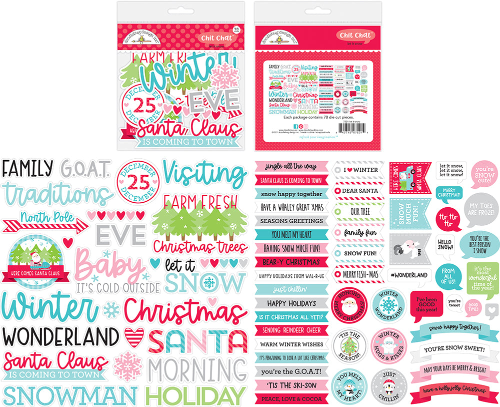 The package includes words and phrases, banners with holiday and winter phrases, tags, speech bubbles, etc. 