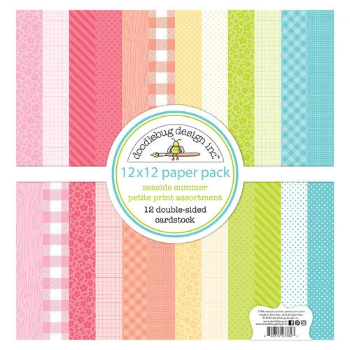 This 12" x 12" double-sided paper pack is part of the Seaside Summer Collection from Doodlebug Design. 