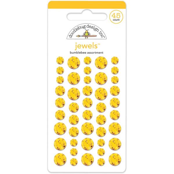 45 yellow rhinestone stickers in three sizes