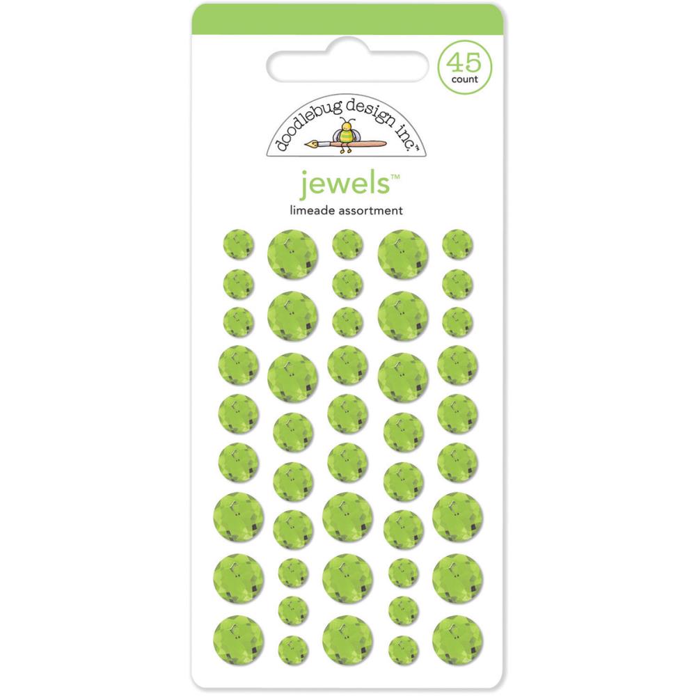 45 lime green rhinestone stickers in three sizes