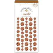 45 chocolate brown, self-adhesive rhinestones in small, medium, and large sizes from Doodlebug Design.