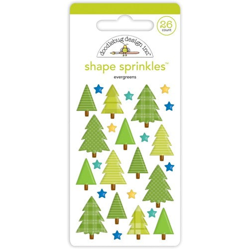 26 Enamel Shape Sprinkles - Evergreen Trees & Stars