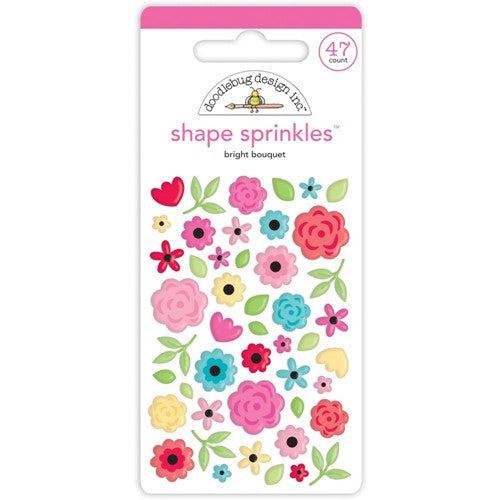 Dozens of Enamel Shape Sprinkles - blossom shaped - in assorted sizes