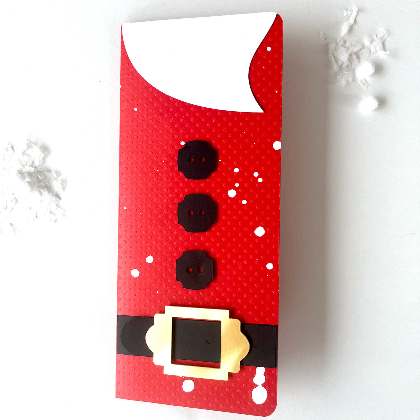 Santa Suit Card featuring Bazzill Dotted Swiss