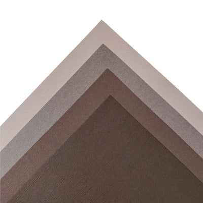 The Dusk monochromatic assortment includes three (3) each of four (4) shades of brown colors of Bazzill textured cardstock.