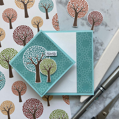 Handmade card featuring Family Tree patterned paper