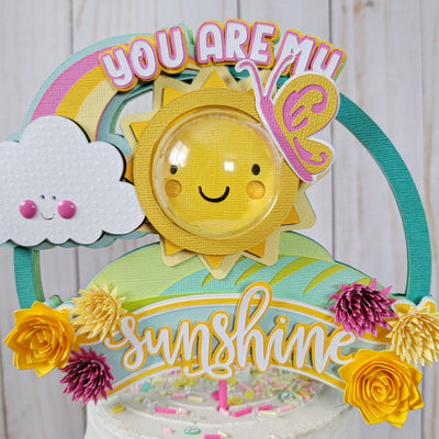 sunshine cake topper using desert marigold Bazzill cardstock